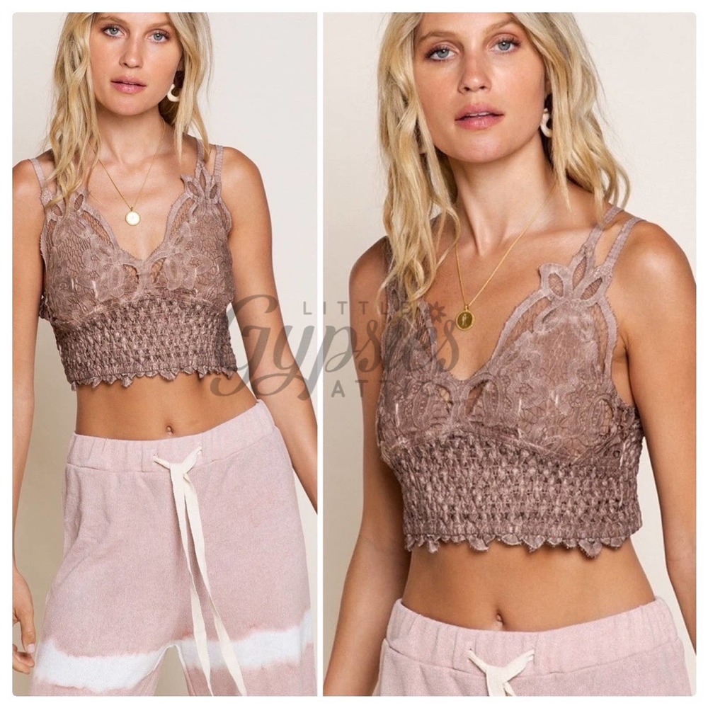 POL Longline Mineral Wash Lace Bralette - Picture 3 of 12
